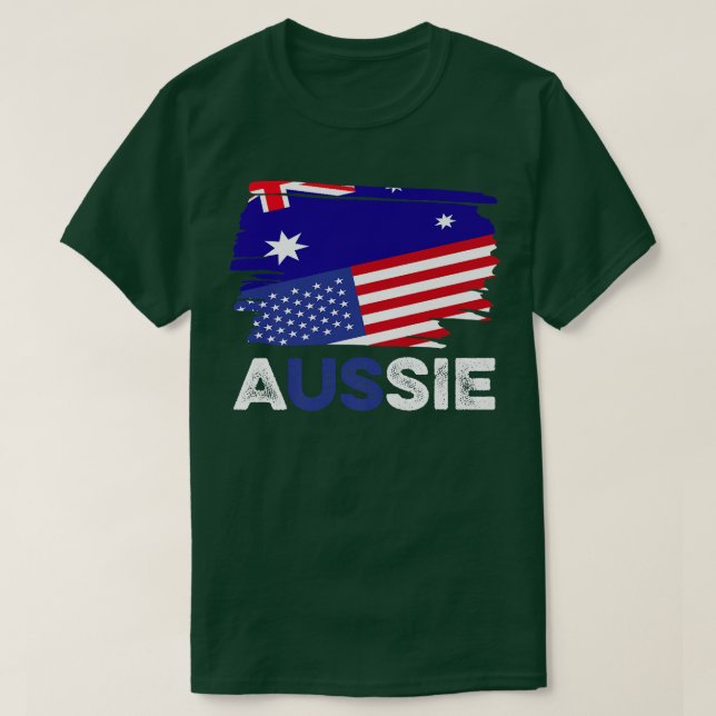 Dubbelt medborgarskap Australien Aussie American C T Shirt (Design framsida)