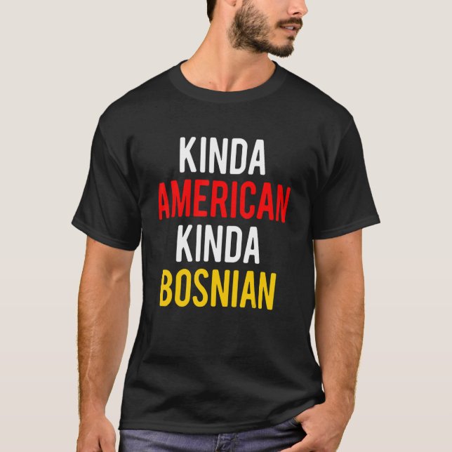Dubbelt medborgarskap BosnienKinda bosniska amerik T Shirt (Framsida)