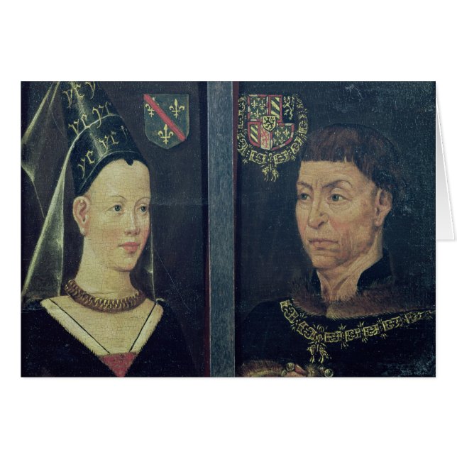 Dubbelt porträtt av Charles le Temeraire Hertig Hälsningskort (Framsidan Horizontal)