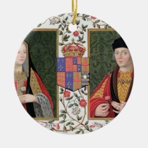Dubbelt porträtt av Elizabeth av York (1465-1503) Julgransprydnad Keramik