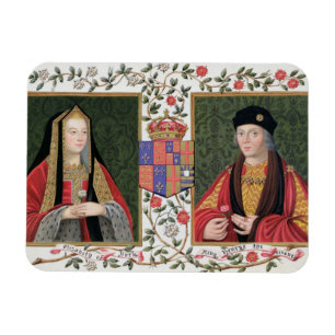 Dubbelt porträtt av Elizabeth av York (1465-1503) Magnet