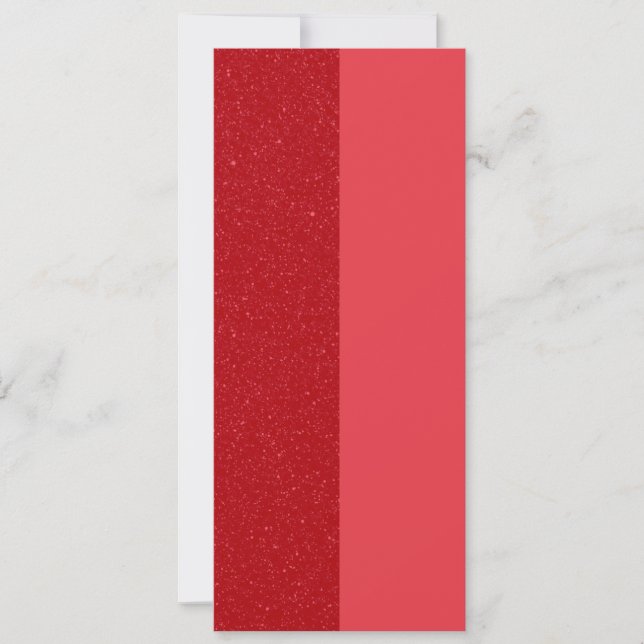 Dubbelt Tomato Red Glitter-kort för tunt anpassnin (Framsida)