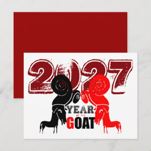 Dubbelt udda get kinesiskt år Zodiac 2027 PostC H Helg Vykort