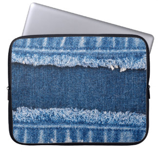 Dubbeltonsblekt Denim Fabric Ram Laptop Fodral