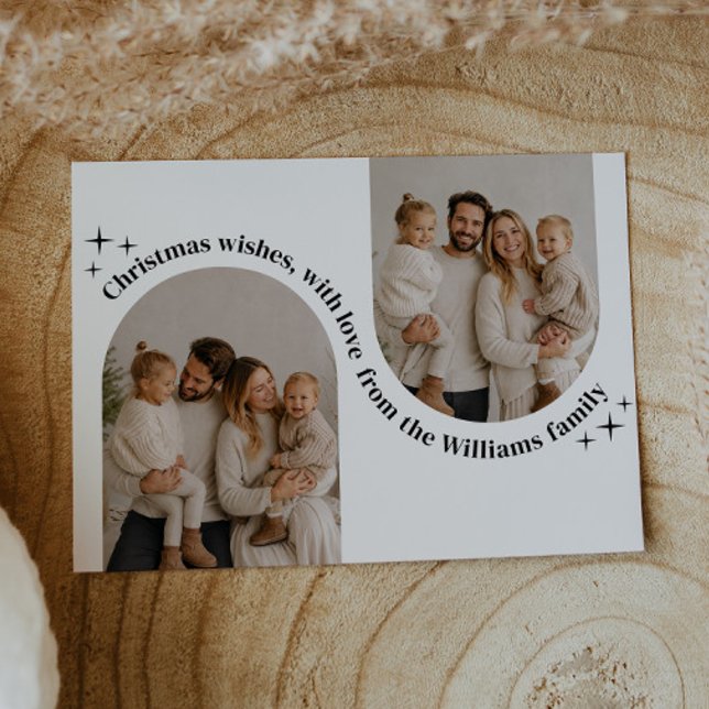 Dubbelvalvs fotofamilj jul  julkort (Skapare uppladdad)