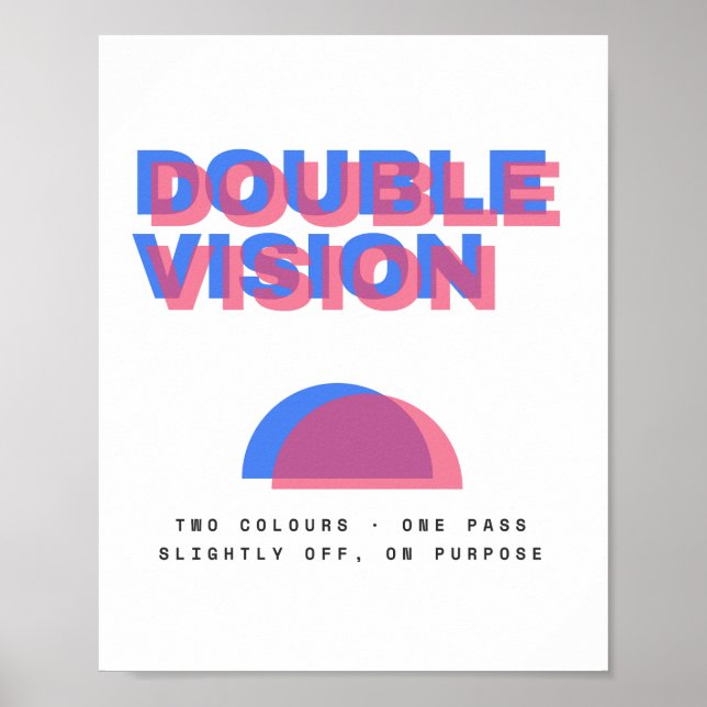Dubbelvisions Optiska Illusion Retro Matt Affisch (Framsidan)