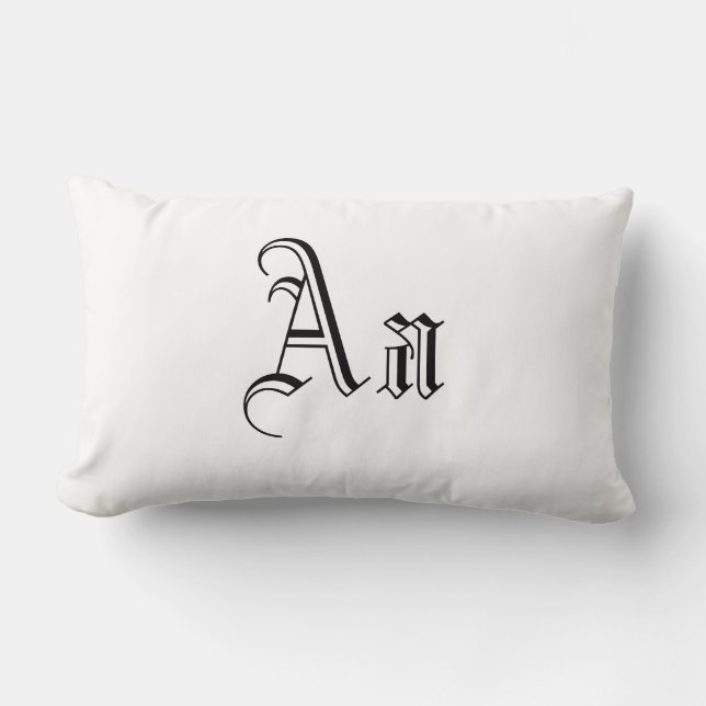Dubbla A Monogram i svartvitt Lumbarkudde (Framsida)