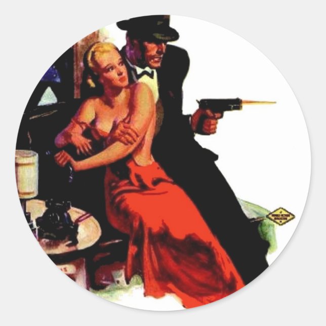 Dubbla Action Gang Runt Klistermärke (Framsida)