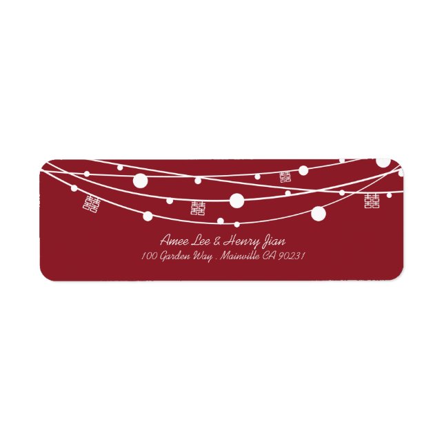 Dubbla: Adressetiketter för Lanternor Bröllop Returadress Etikett (Framsidan)