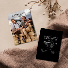 Dubbla akademiker foto gemensam fest inbjudan