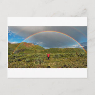 Dubbla Alaska regnbåge, riktigt foto! Vykort