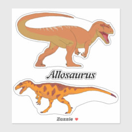 Dubbla Allosaurus Sticker Lakan Klistermärken