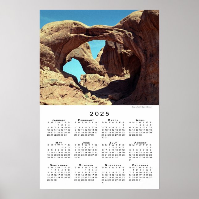 Dubbla Arch Desert liggande 2025-kalender Poster (Framsidan)