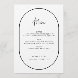 Dubbla Arch - minimalt skript, svart, vit meny