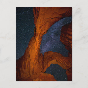 Dubbla Arch och Milky Way - Utah Vykort
