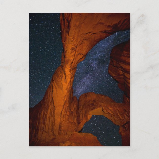 Dubbla Arch och Milky Way - Utah Vykort (Framsida)