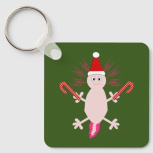 Dubbla av Anpassningsbarna Cute jul Axolotl Side Nyckelring
