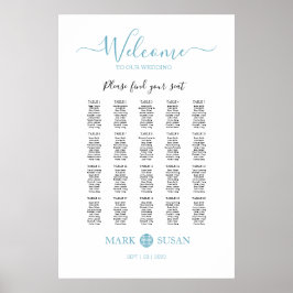 Dubbla av elegant: sittdiagram för Bröllop Poster