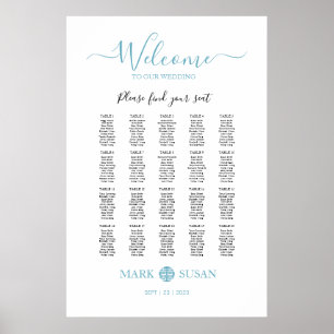 Dubbla av elegant: sittdiagram för Bröllop Poster