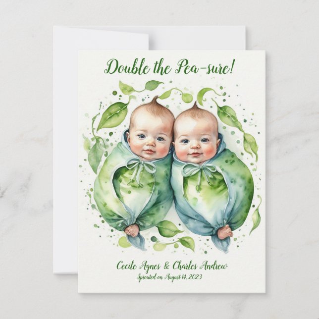 Dubbla av meddelande om PeaSure Twin Birth (Framsida)