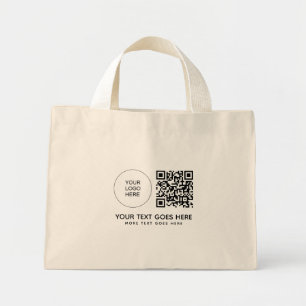 Dubbla av streckkod för företagskod, QR-Logotyp, u Mini Tygkasse