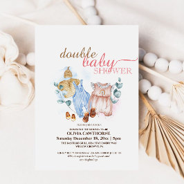 Dubbla Babystövel - nutida babystövel Inbjudningar