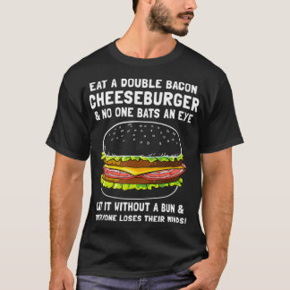Dubbla Bacon Cheeseburger Ketosis Älskare Ketone K T Shirt