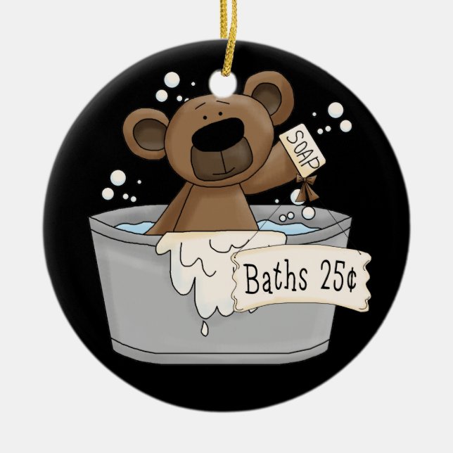 Dubbla - badrumsupphängning julgransprydnad keramik (Framsidan)