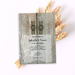 Dubbla Barn Doors Land Farm Bröllop Inbjudningar