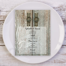 Dubbla Barn Doors Land Farm Bröllop Menu