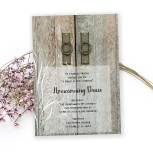 Dubbla Barn Doors Land Homecoming Dance Inbjudningar