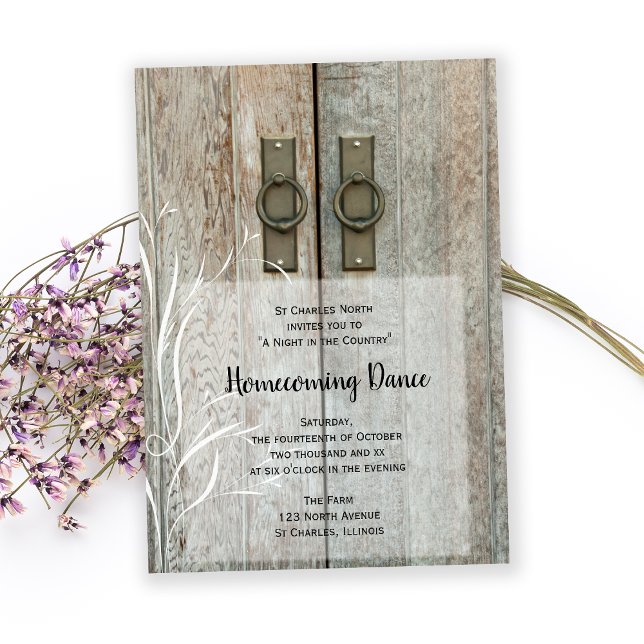 Dubbla Barn Doors Land Homecoming Dance Inbjudningar (Skapare uppladdad)
