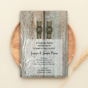 Dubbla Barn Doors Land Junior / Senior Prom Inbjudningar