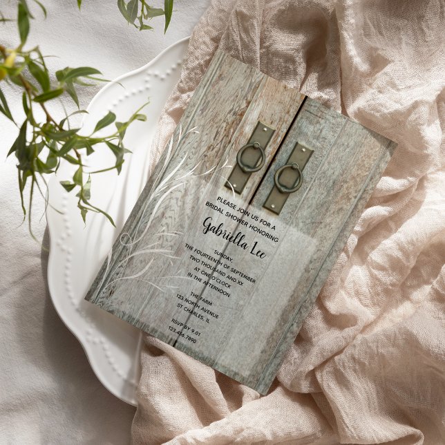 Dubbla Barn Doors Land Möhippa Inbjudningar (Skapare uppladdad)