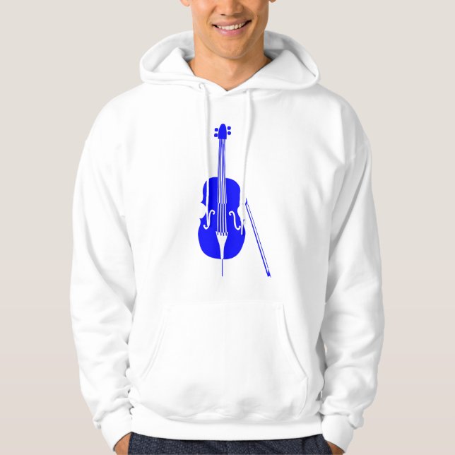 Dubbla Bass - Blått Sweatshirt Med Luva (Framsida)