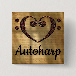 Dubbla Bass Clef Heart Autoharp Knapp