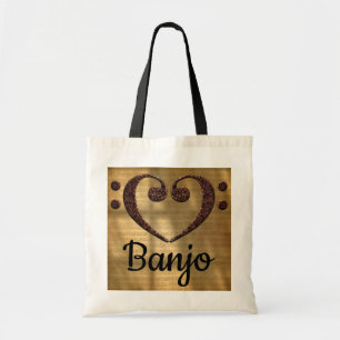Dubbla Bass Clef Heart Banjo Tygkasse