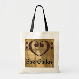 Dubbla Bass Clef Heart Bass Guitar Tygkasse