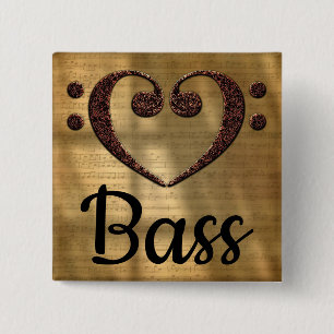 Dubbla Bass Clef Heart Bass Knapp