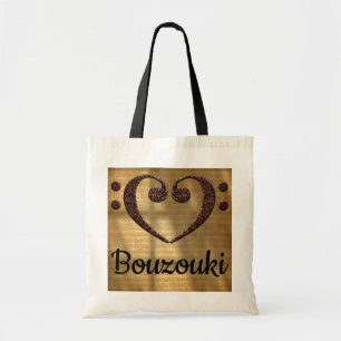 Dubbla Bass Clef Heart Bouzouki Tygkasse