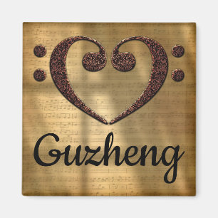 Dubbla Bass Clef Heart Guzheng Magnet