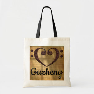 Dubbla Bass Clef Heart Guzheng Tygkasse