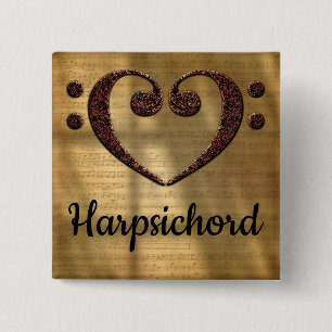 Dubbla Bass Clef Heart Harpsichord Knapp