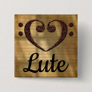 Dubbla Bass Clef Heart Lute Knapp