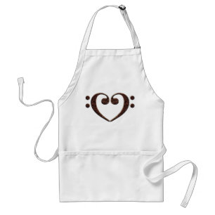 Dubbla Bass Clef Heart over Lakan Music Förkläde