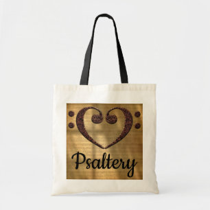 Dubbla Bass Clef Heart Psaltery Tygkasse