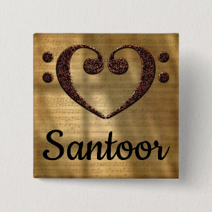 Dubbla Bass Clef Heart Santoor Knapp