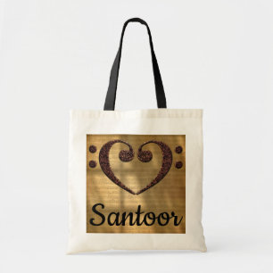Dubbla Bass Clef Heart Santoor Tygkasse