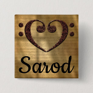 Dubbla Bass Clef Heart Sarod Knapp