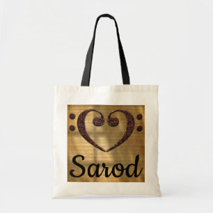 Dubbla Bass Clef Heart Sarod Tygkasse